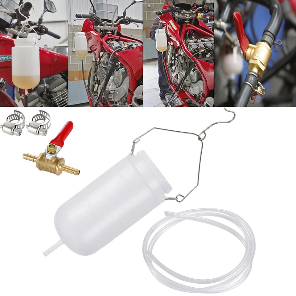 UNIVERSAL MOTORCYCLE 1 LITRE AUXILIARY FUEL TANK & CARB BALANCING TOOL BOTTLE UK - Image 4 of 4