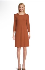 Time and Tru Knit Ribbed Sweater Dress - Womens Size Large - Cinnamon Spice 