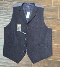 Cremieux Collection Navy Blue Vest, Mens Large, NWT Wool BLEND Suit Career