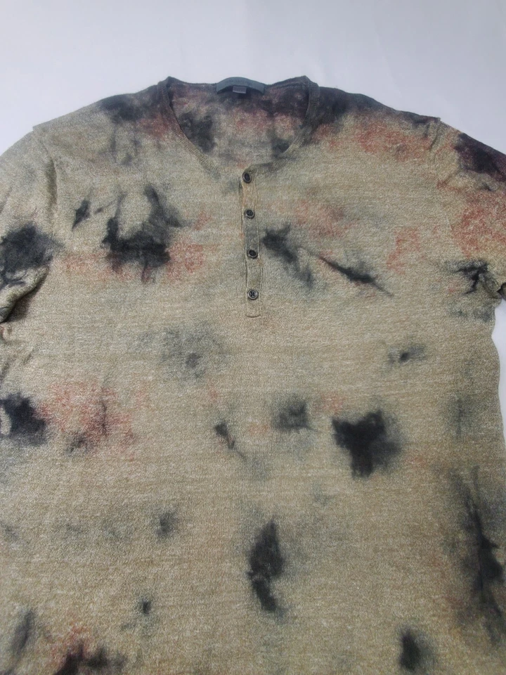 Suéter de Lujo John Varvatos Henley Para Hombres Talla Grande Manga Larga Causal Adulto Top Foto 3 de 4