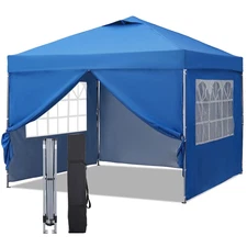Carpa Pop Up Azul Tienda De 10x10 Pies Toldo Para Exterior Jardin Playa y Patio
