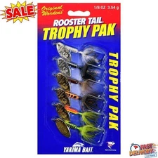 Fishing Lure Assorted Colors Rooster Tail Spinner Lure Kit 6 pc 1/8oz. Trophies