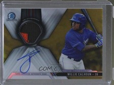 2017 Bowman Chrome Relics Gold 26/50 Willie Calhoun #CAR-WC Auto 0g4