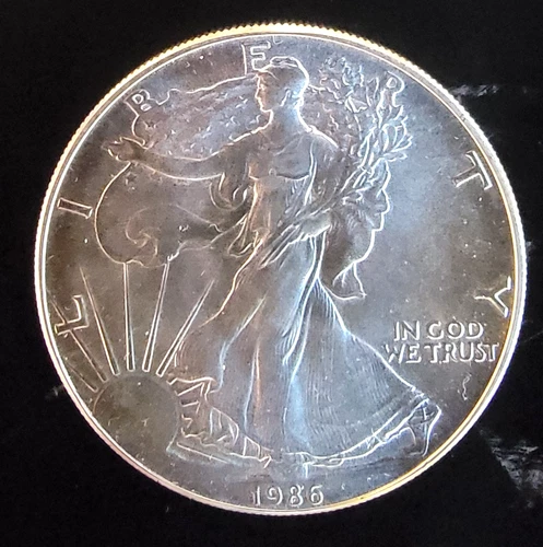 1986 American Eagle Toned Walking Liberty Bullion Vtg-0.999 Silver 1 Oz Coin 1m