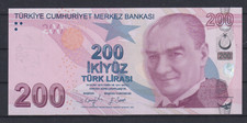 Turkey Türkei  200 Lira 2009    GUT  SERIAL  500 000004   UNC  &660