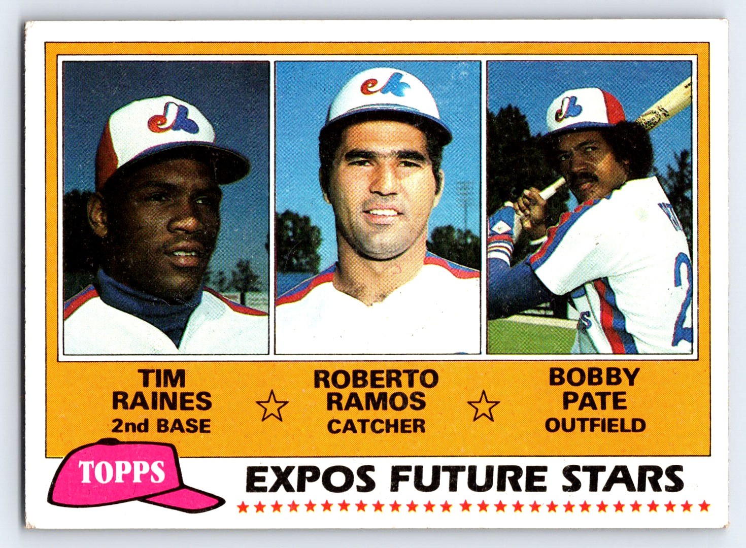 TIM RAINES/ROBERTO RAMOS/BOBBY PATE 1981 Topps #479 RC