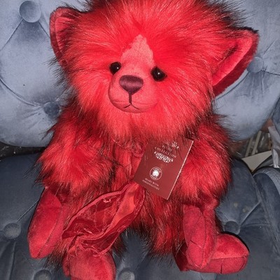 Charlie Bears Feuerelfe rot wunderschönes rundes Gesicht superweich neu mit Etikett   