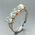 Jewellery Natural Blue Topaz Ring 925 Sterling Silver Size 6.5 /R464347