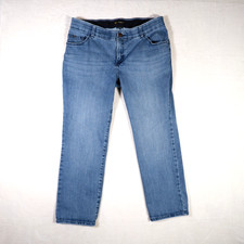 Lee Women's Blue jeans Regular Fit Straight Leg Mid Rise 16WP Medium wash