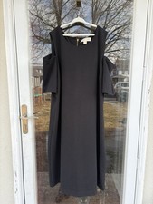 Michael Kors Dress Womens XL Black Cold Shoulder Knee Length Gold Zip Back XL