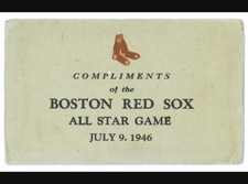1946 All-Star GM Pass/Ticket Ted Williams 2 HR 4-4 AL 12-0 Boston Red Sox ⚾️