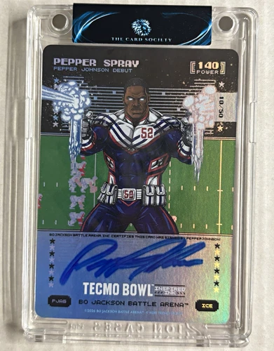 Tecmo Bowl Inspired Ink Pepper Spray Bo Jackson Battle Arena Ice Auto 10/50