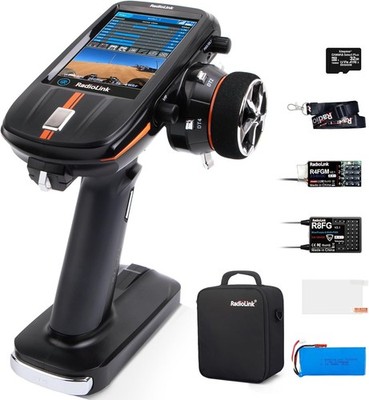 Radiolink RC8X 8CH 2.4G RC Transmitter and R8FG&R4FGM V2.2 Gyro Receivers, 4.3''