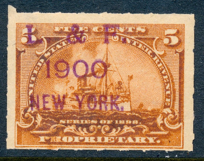 99c Start! US Revenue Stamp Battleship RB31 Lehn & Fink NY 1900 pre-cancel MH