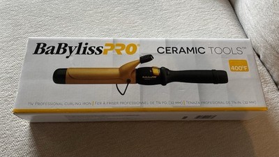 BaByliss PRO Ceramic Tools Curling Iron 1 1/4 in Gold 400°F Dual Voltage