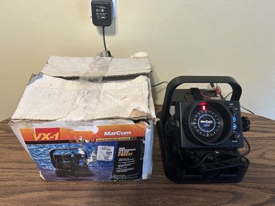 Marcum VX-1 3 Color Sonar Ice Systems Fish Finder Unit Powers On Ice Fishing