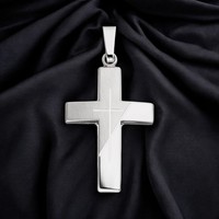 AnhäNger Kreuz 925 Sterling Silber Matt KreuzanhäNger SilberanhäNger