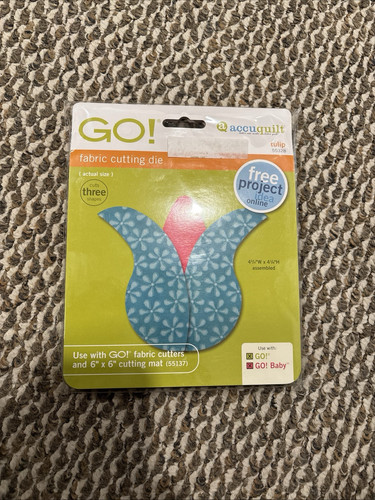 Accuquilt Go! Fabric Cutting Die Tulip Cuts 3 Shapes #55328 - Picture 1 of 2