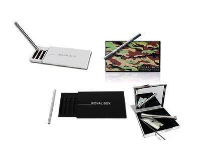 Royal Box Black diskretes Werkzeugset / Deluxe Set mit Spiegel und Metallstrohhalmrohr