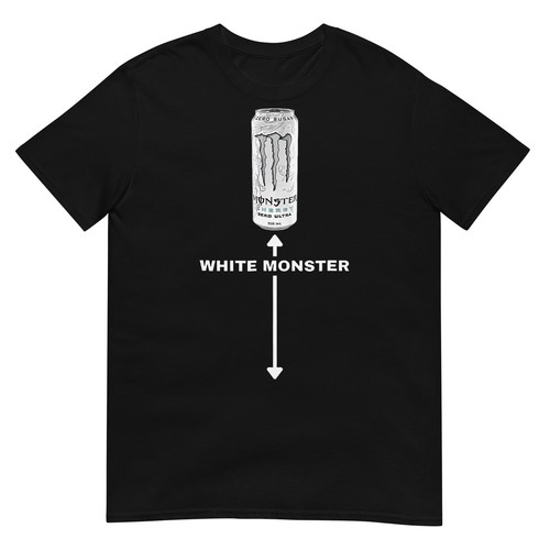 White Monster Funny Joke Man Friends T-Shirt - Picture 2 of 17
