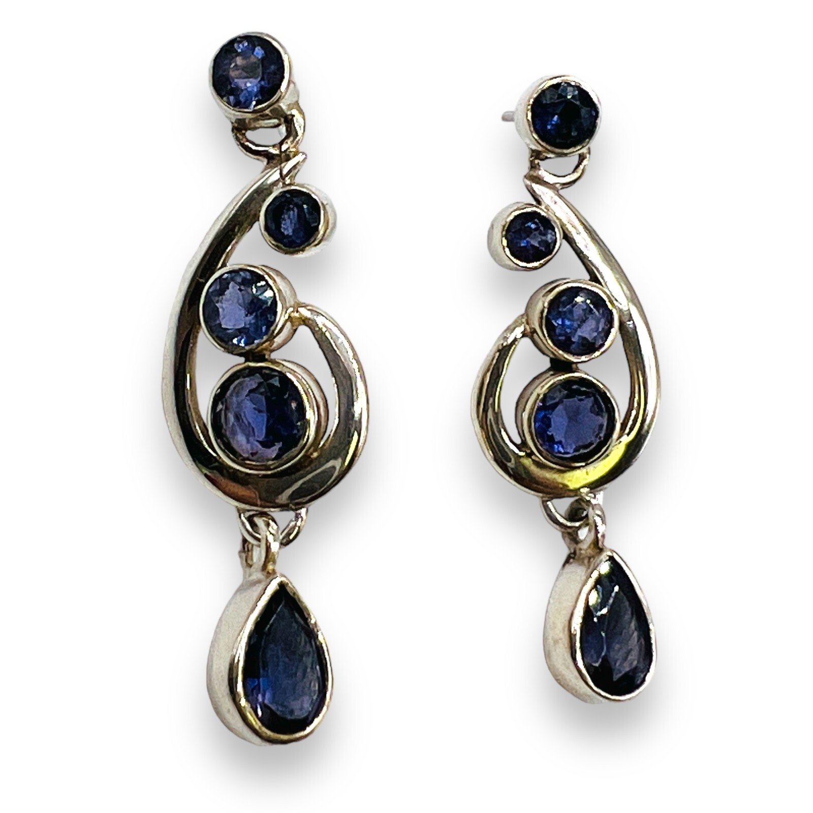 Solid 925 Sterling Silver Blue Natural Iolite Mul… - image 3