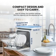 Simzlife Countertop Dishwasher – 5L Tank, 5 Programs, Air-Dry, 4 Place Setting 7