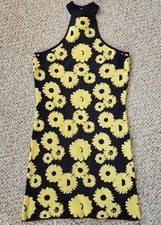 NWT Urban Outfitters Charlie Black Sunflower Knit Mini Dress Size Small