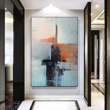 Wall Art Paintings Hand Painted Blue Black Abstract Oil Painting On Canvas