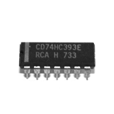 CD74HC393E IC, Dual 4-bit binary counter, DIP 14, Texas Instruments