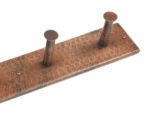 Rustic Hand Hammered Copper 4-Hook Wall Mount Robe & Towel Hanger Coat Hat Rack - Picture 4 of 4
