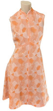 1970s Mod Dress Size M Sleeveless Orange Hippie Disco Secretary