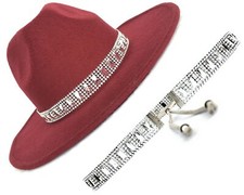 Cowboy Hat Band for Woman, Acrylic Rhinestone Silver Hat Belt, Sparkly Hat Ac...