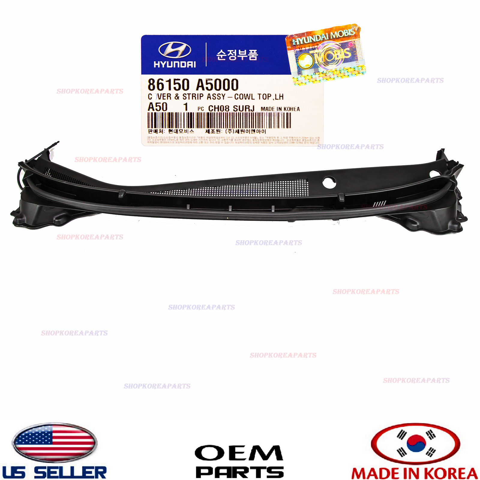 Hyundai Elantra GT 2013-2015 Cowl Grille Top Cover OEM 86150A5000 