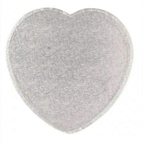 Heart Cake Drum Board argent 12 mm demi-pouce d'épaisseur forme de cuisson mariage 10" - Photo 1/12