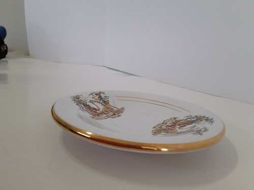 Hand Made In Greece 24K Gold Saucer with Greek Words. - Picture 6 of 8