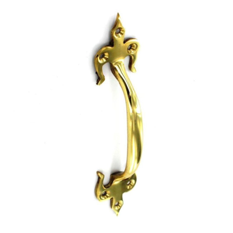 Solid Brass Pull Handle Fleur De Lys Antique Drawer Handle Cabinet Bureau  175mm