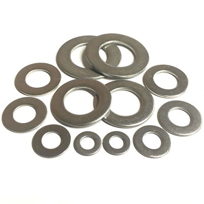 FORM B FLACHE DÜNNE UNTERLEGSCHEIBE A2 EDELSTAHL M6 M8 M10 M12 M16 M18 M20 BS4320 UNTERLEGSCHEIBE
