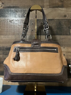 Coach Y2K Patch Monogram C Logo Brown Leather Suede Bag | eBay
