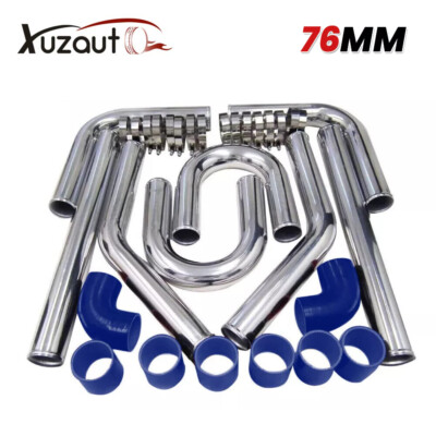 3'' INCH ALUMINUM 8PCS TURBO INTERCOOLER PIPING U-PIPE Tube KIT 2mm Thick