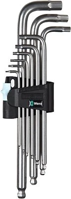 Wera Tools Extra Long Stainless Steel Hex Plus - Ball Allen Keys Set + Holder