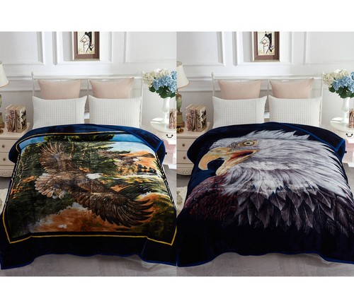 Queen/King Sizes Korean Mink Blanket Thick Reversible Tiger Design Warm Throw - Picture 10 of 93