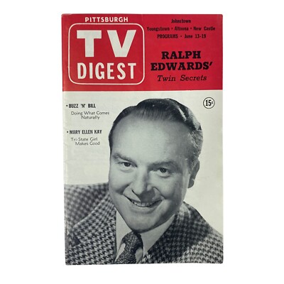 TV Digest Magazine June 13, 1953 Ralph Edwards Pittsburgh Ed. No Label