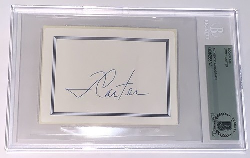 Jimmy Carter signed Cut Index Card Presidential Autograph Beckett coa slabbed - Bild 9 von 12