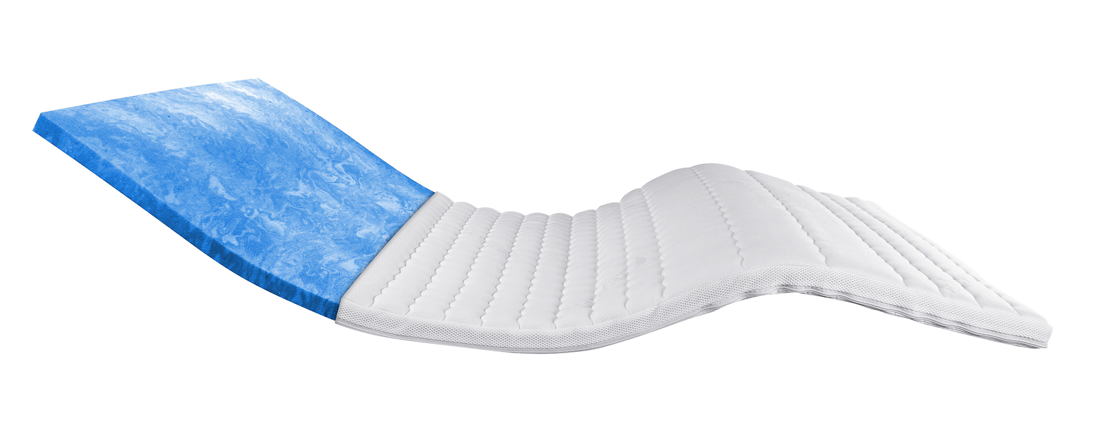 MKS 2-in-1 Gel Topper 120x200cm - Matratzenauflage Mit H3 & H4 Härtegraden