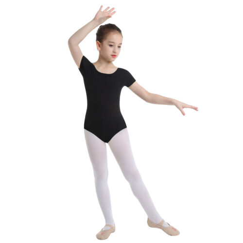 Kid Girl Leotard Ballet Dance Short Sleeves Tank Leotard Cami Gymnastic Bodysuit - Picture 2 of 88
