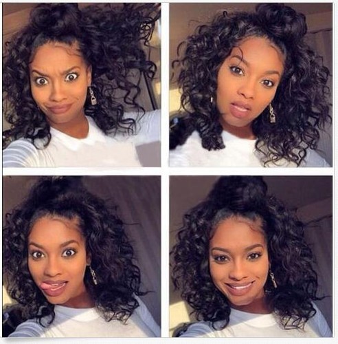 13x4 Lace Frontal Wigs Human Hair Wigs Pre Plucked Hairline Glueless Curly Wavy - Picture 25 of 48
