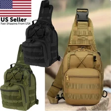 Men Tactical Sling Bag Chest Shoulder Fanny Pack Cross Body Backpack Molle Pouch