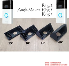 Ring Video Doorbell 2 3 Wedge Angle Mount Bracket Holder 15 30 45 60 Degree