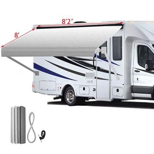 Weatherproof Vinyl Rv Awning Fabric Replacement For Campers 9-20 Feet - Picture 11 of 23