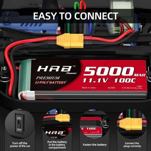 2Stück 11,1V 3S 5000mAh XT90 Lipo Akku für RC Hubschrauber Drohne Auto LKW FPV - Bild 6 von 7